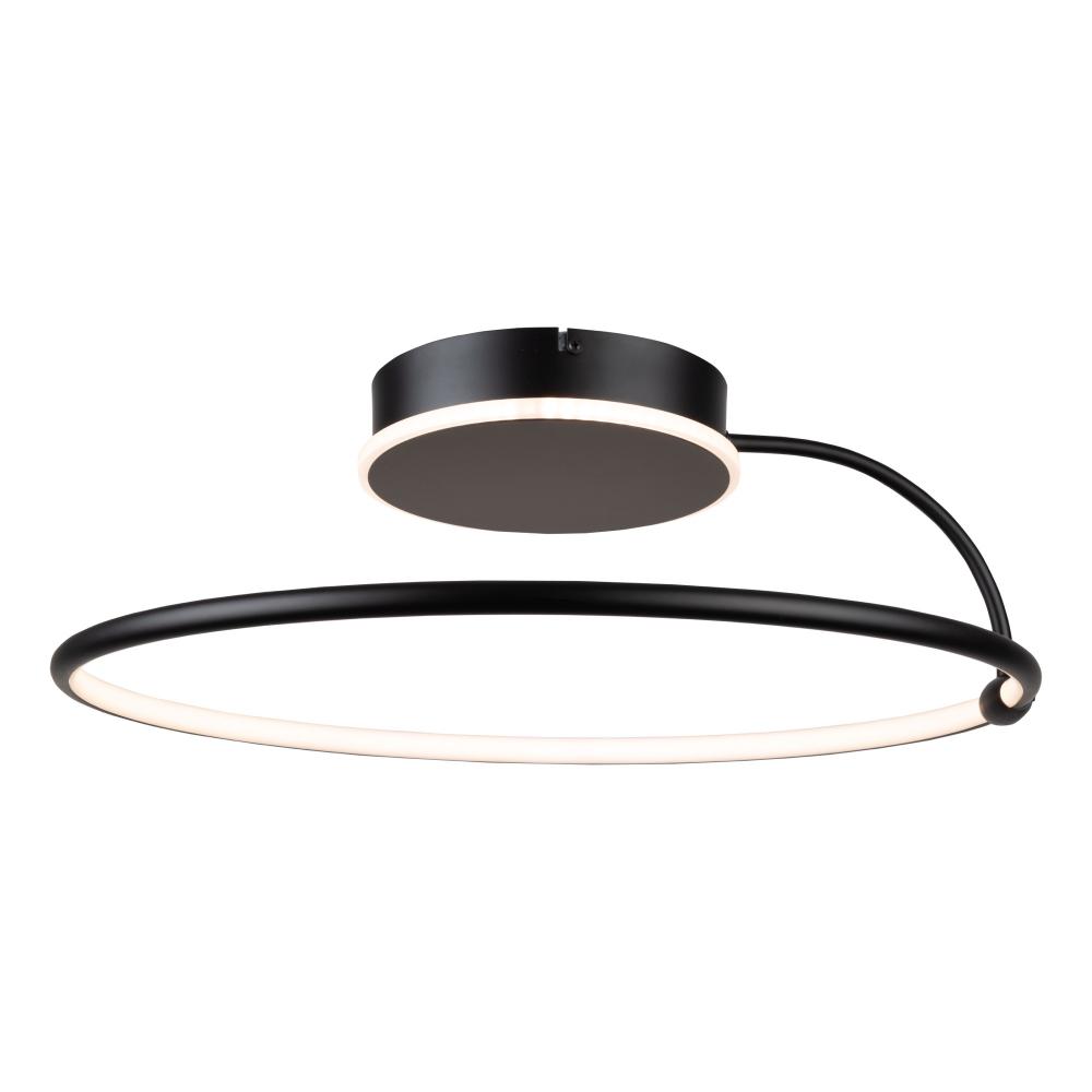 Halo Collection Integrated LED Semi-Flush Mount, Black