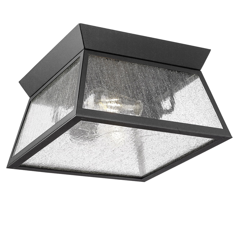 Lucian Collection 2-Light Outdoor Flushmount Black