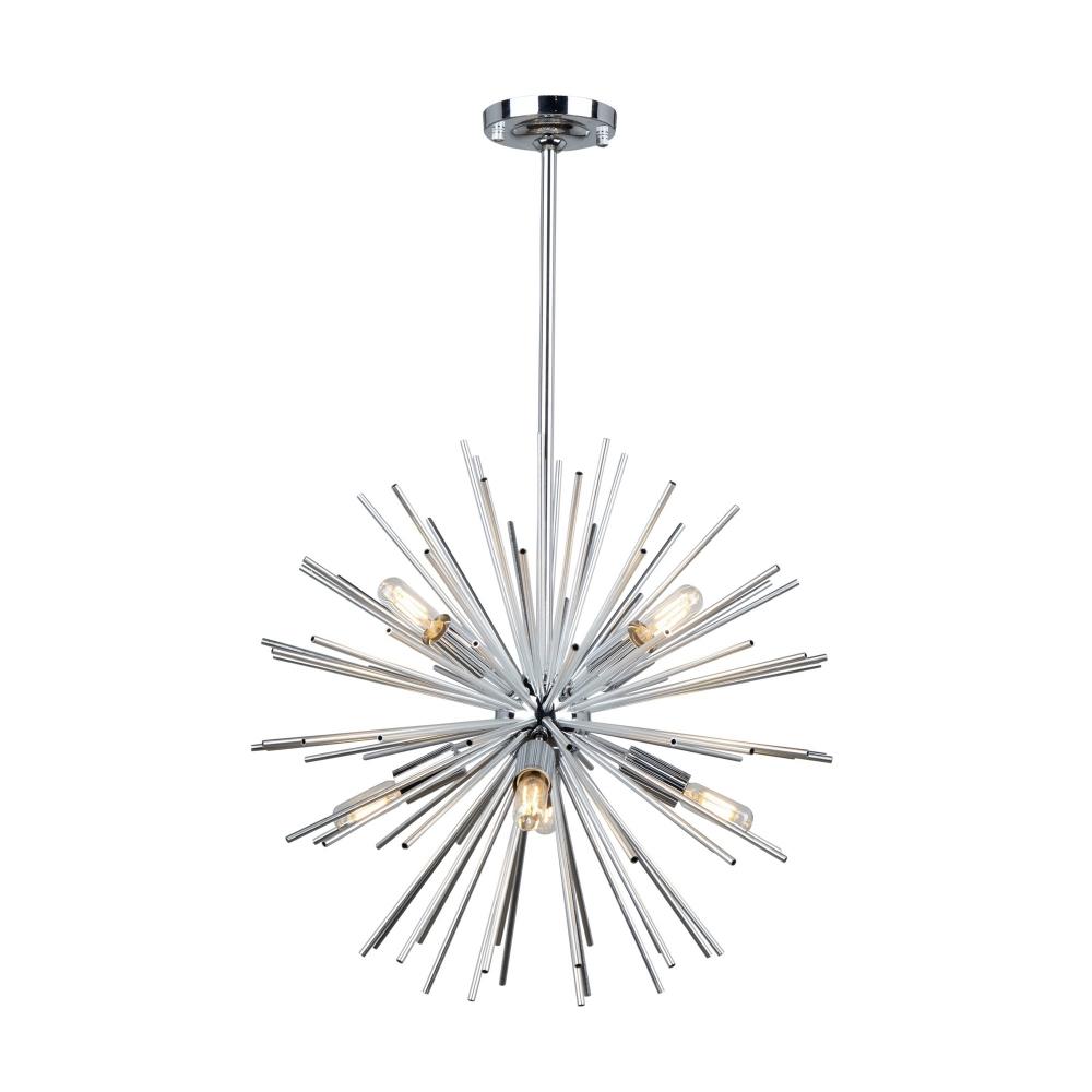 Sunburst  8 Light Chandelier (Chrome)