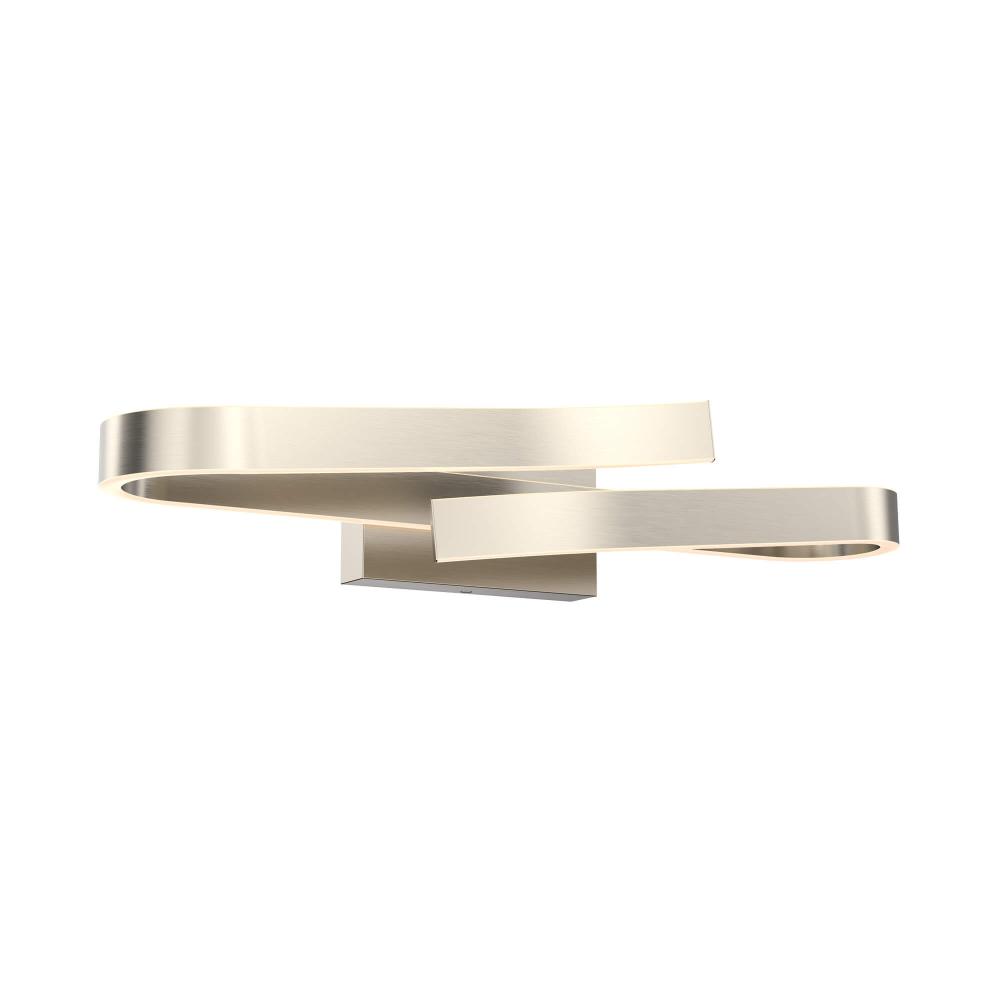 Curled rectangular vanity wall sconce