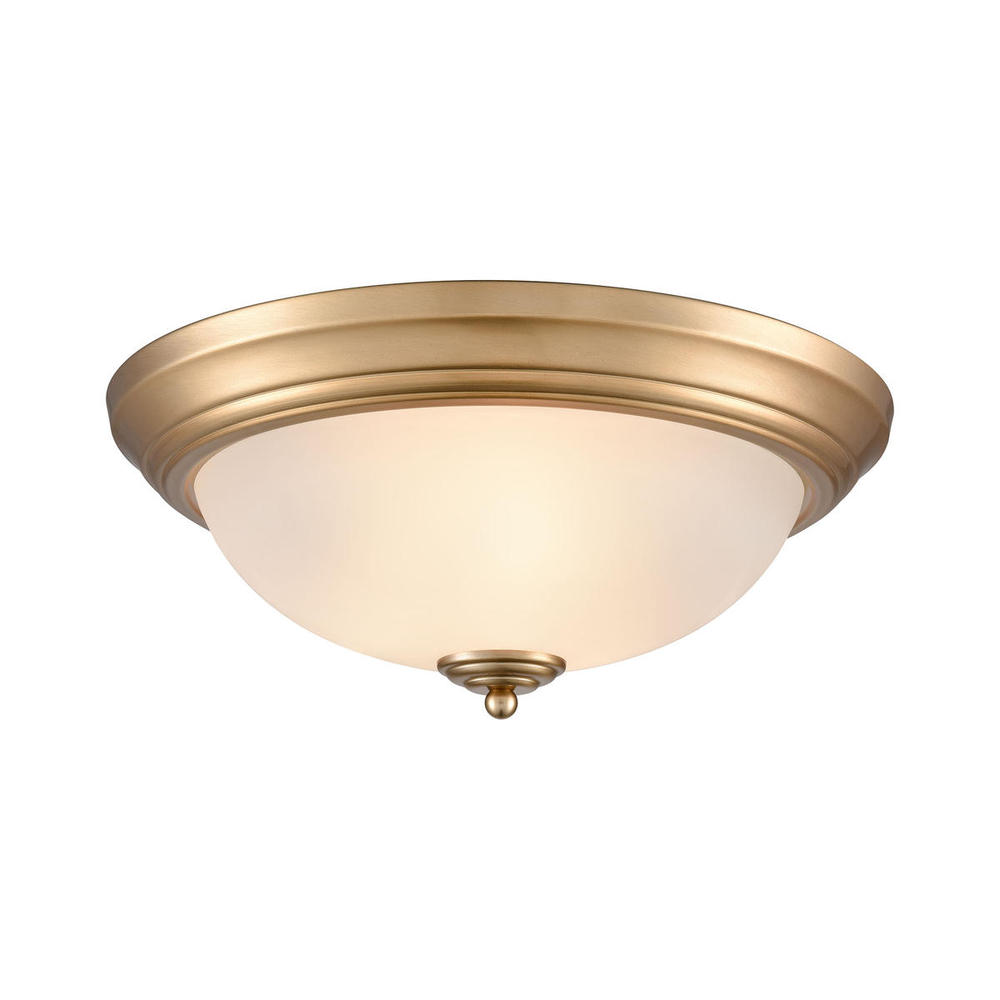 Thomas - Basics 15'' Wide 3-Light Flush Mount - Satin Gold