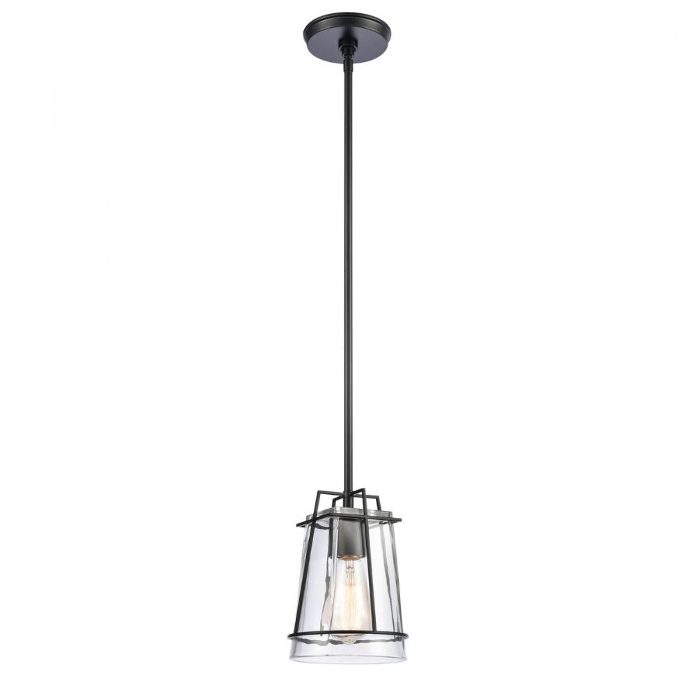 Square To Round 6'' Wide 1-Light Mini Pendant - Matte Black