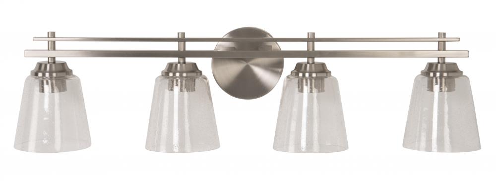 Drake 4 Light Vanity in Brushed Polished Nickel