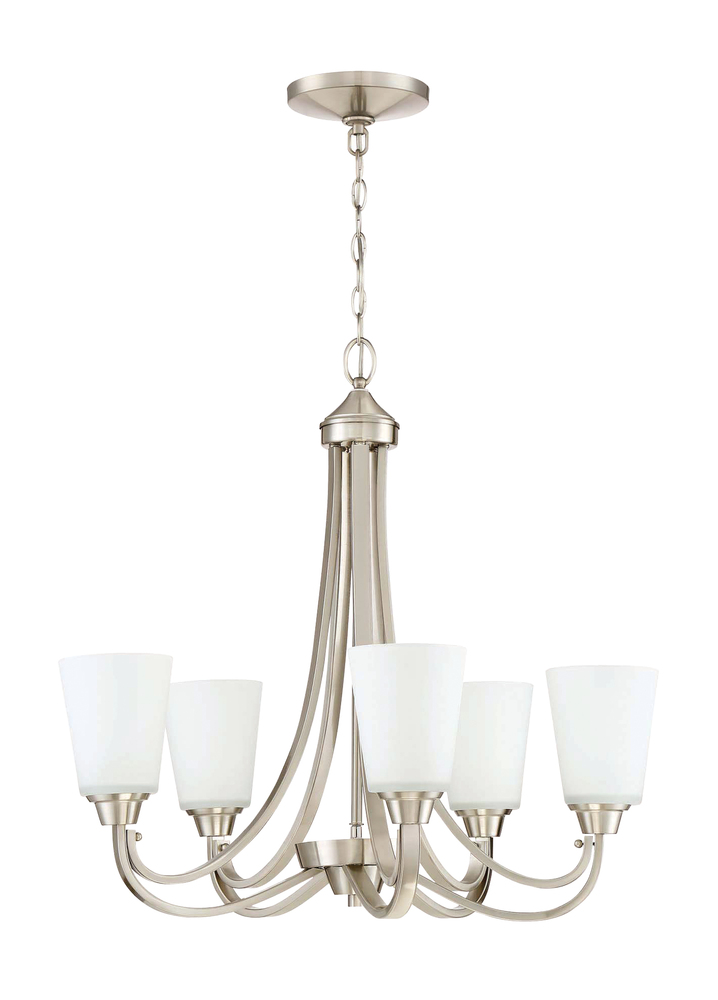 Grace 5 Light Chandelier in Brushed Polished Nickel