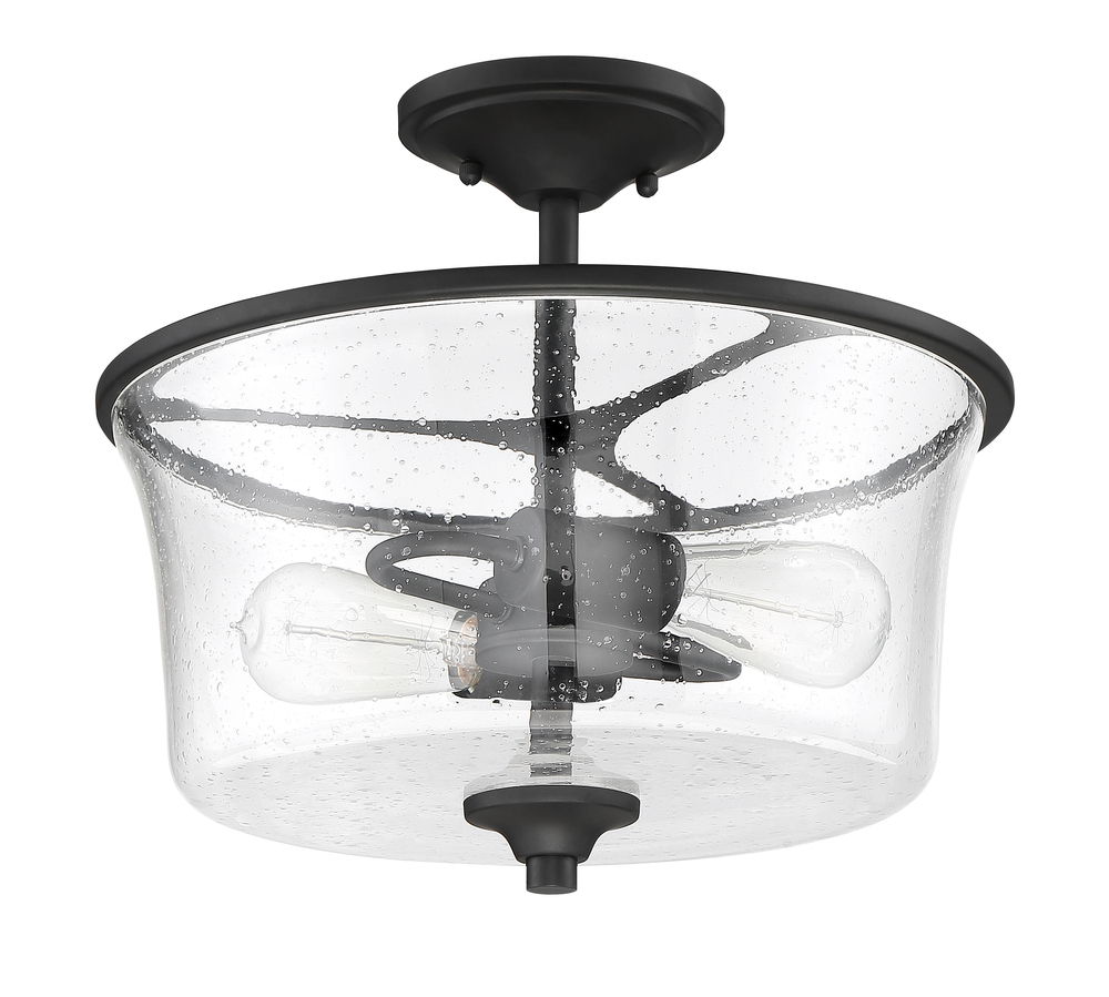 Gwyneth 2 Light Convertible Semi Flush in Flat Black