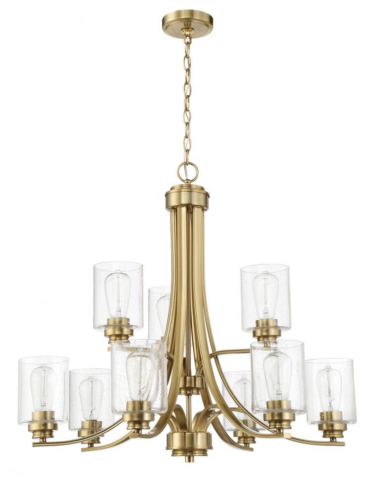 Bolden 9 Light Chandelier in Satin Brass