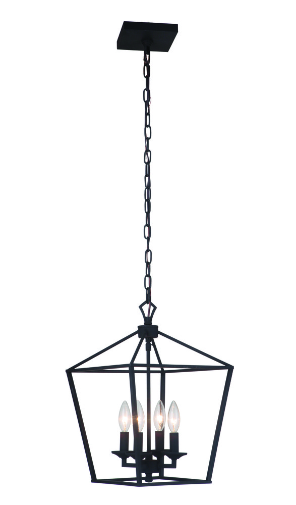 Flynt 4 Light Small Foyer in Flat Black