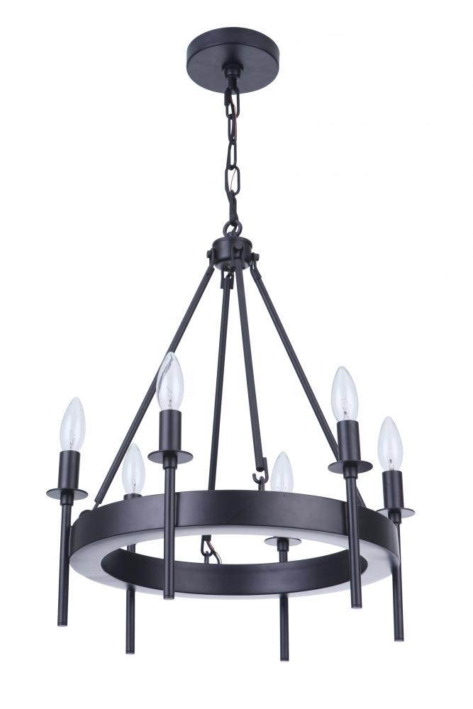 Larrson 6 Light Chandelier in Flat Black