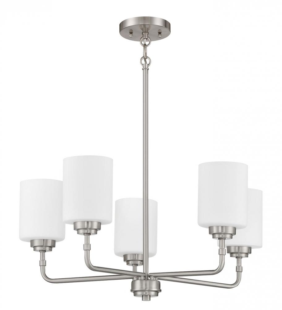 Stowe 5 Light Chandelier in Brushed Polished Nickel