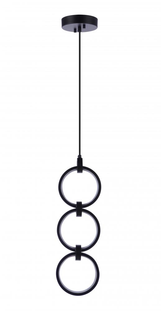 Context 3 Light LED Pendant in Flat Black