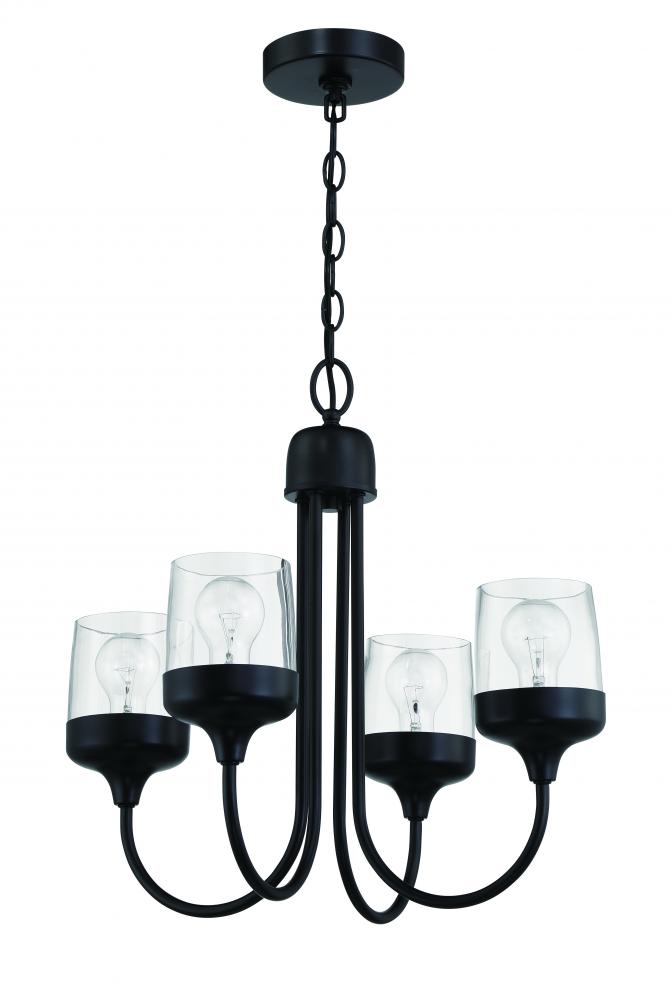 Wrenn 4 Light Chandelier in Flat Black