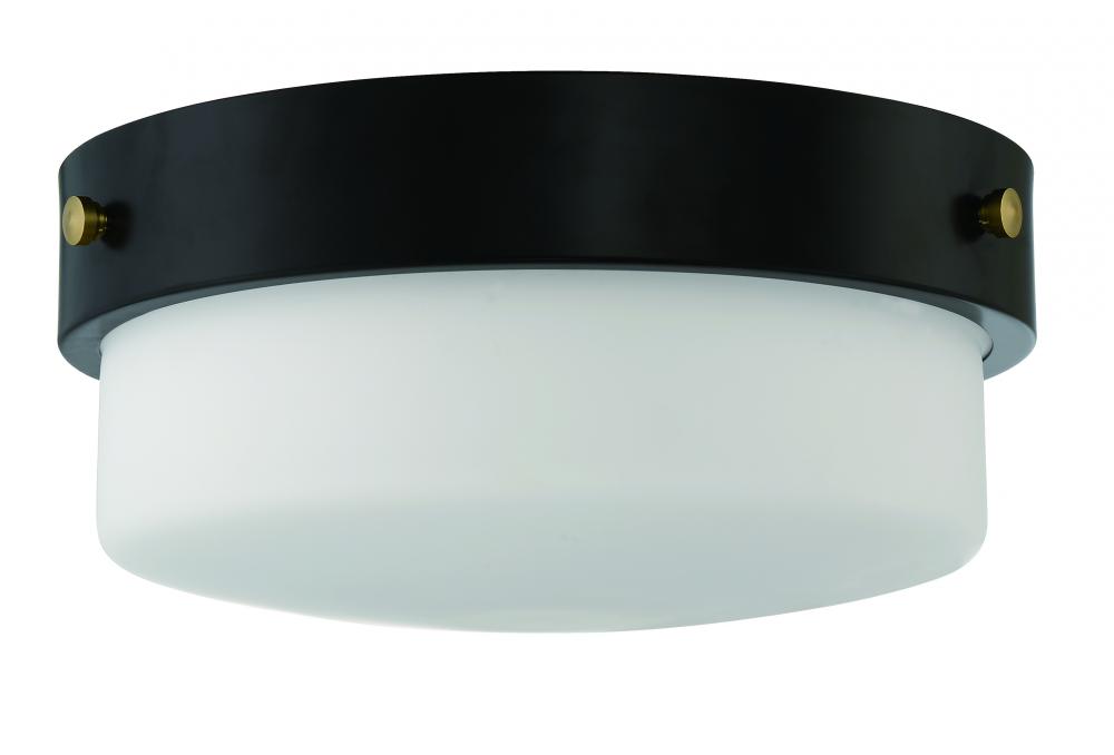 Oak Street 2 Light 13" Flushmount in Flat Black