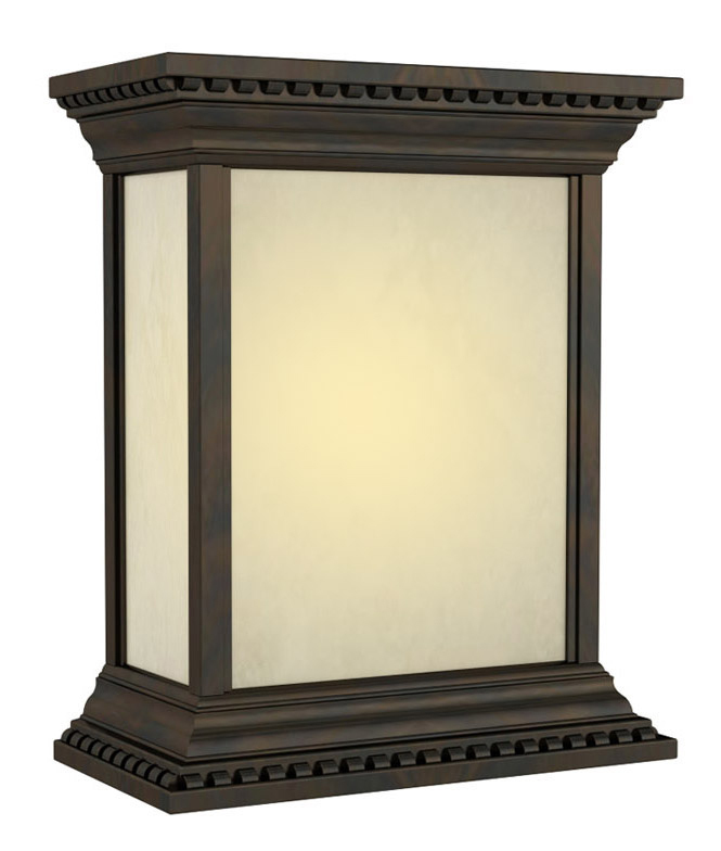 Hand-Carved Crown Molding Lighted LED Chime in Oiled Bronze