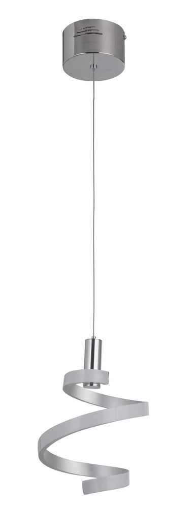 7.5" 1 Light LED Mini Pendant in Matte Silver/Chrome