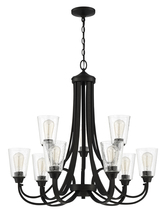 Craftmade 41929-ESP-CS - Grace 9 Light Chandelier in Espresso (Clear Seeded Glass)