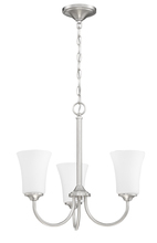 Craftmade 50423-BNK-WG - Gwyneth 3 Light Chandelier in Brushed Polished Nickel (White Glass)