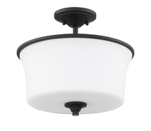 Craftmade 50452-FB-WG - Gwyneth 2 Light Convertible Semi Flush in Flat Black (White Glass)